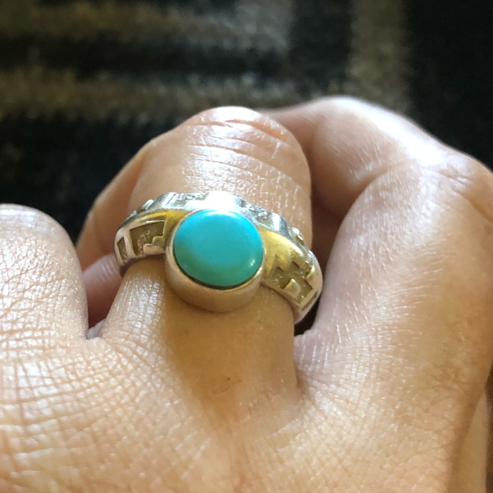 Native American sterling silver and turquoise ring